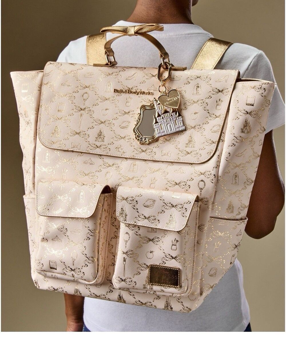 Disney Princess Backpack Bath And Body Works Gold Golden Mirror Purse Brand New
